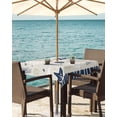 thumbnail image 3 of Beach Shells Ocean Starfish Navy Blue Square Tablecloth with Zipper,Waterproof Table Cloth with Umbrella Hole Patio Tablecloths for Outdoor Tables,Summer Coastal Coral Washable Spillproof Table Cover, 3 of 6