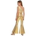 thumbnail image 2 of Haitryli Girls 2 Piece Dance Set Sequin Crop Top with Split Flare Pants Sparkly Jazz Hip Hop Outfits Disco Party Performance Gold 8, 2 of 7