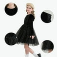 thumbnail image 3 of JUSLIO Girls Dresses Tulle Ruffle Casual Girl Dresses Round Neck Long Sleeve Winter Dresses, 3 of 9