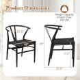 thumbnail image 3 of Costway Modern Dining Chair Set of 2 Weave Kitchen Armchairs with Y-Shaped Curved Backrest, 3 of 9