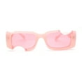 thumbnail image 1 of Avant Garde Hole Punch Cut Out Rectangle Sunglasses All Pink, 1 of 4
