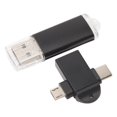 thumbnail image 4 of Memoria USB Memoria USB Unidad flash USB portátil compacta con USB a tipo C y adaptador micro USB para Windows 98 para OS X 9 Negro 64 GB, 4 of 5