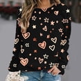 thumbnail image 1 of RKSTN Blouses pour Femmes, Chandail en Molleton Imprimé de la Saint-Valentin, Épaule à Manches Longues, Col Rond, Blouses Habillées Décontractées, 1 of 4