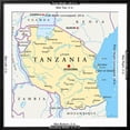 thumbnail image 5 of Art.com Tanzania Political Map Art Print by Peter Hermes Furian, Black Frame Wall Art, 29" x 29", 5 of 5