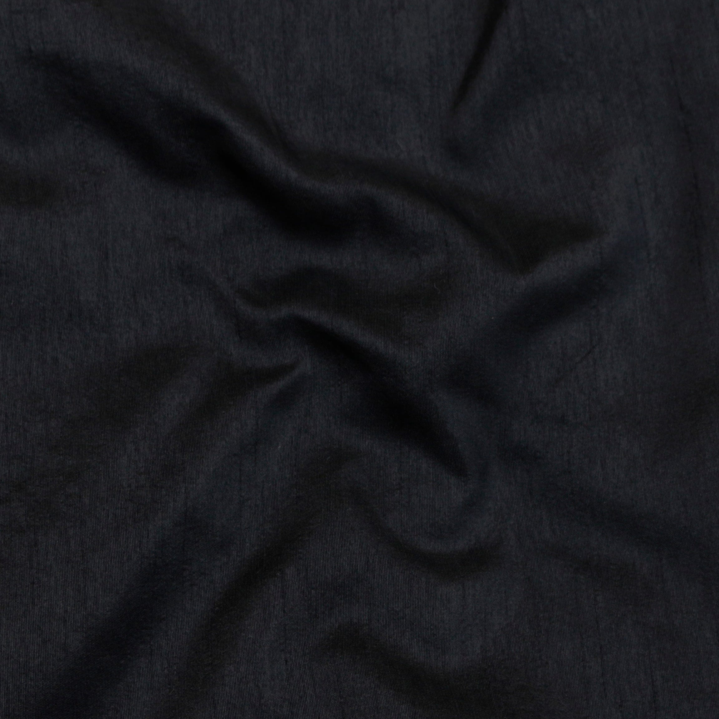 Fabric Mart Direct Black Faux Silk Fabric By The Yard, 42 inches or 107 cm width, 5 Continuous Yards Black Silk Fabric, Slubbed Faux Silk, Bridal Dress Silk Fabric, Wholesale Art Silk Fabric