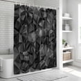 thumbnail image 6 of Black Geometric Shower Curtain, Waterproof Shower Curtains for Bathroom, Contemporary Minimalism Abstract Pattern Washable Fabric Bathtub Curtain Set Bath Decor with 12 Hooks Long 72"x84", 6 of 8