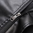 thumbnail image 3 of Xdegoge Mens Faux Leather Jacket Vintage Motorcycle Biker Coat Turn Down Collar Casual Bomber PU Moto Outerwear Fall Winter Warm Top for Riding Streetwear, 3 of 9