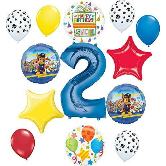 Paw Patrol Party Supplies Pups 2nd Birthday Balloon Bouquet Decorations