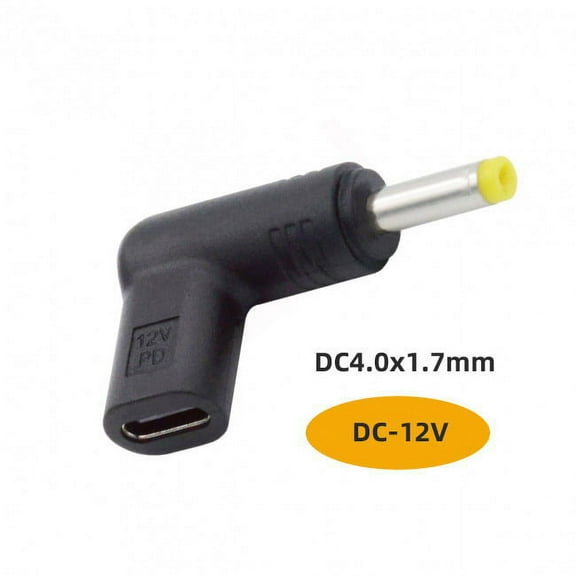 CY USB 3.1 Type C USB-C Female to DC 12V 4.0x1.7mm Plug Adapter PD Emulator Trigger 90 Degree Angled