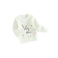 thumbnail image 2 of Musuos Baby Girls Sweater 1/2 Birthday Clothes 6 12M Number Embroidery Crew Neck Long Sleeve Pullovers Infant Tops, 2 of 10