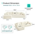 thumbnail image 3 of Linsy Home 106" Oversized Modular Sectional Couches For Living Room, L-Shaped Cloud Sofa Couch With Corduroy Fabric, Comfy Boneless Couch With Deep Seat, No Assembly Required, Beige, 3 of 10