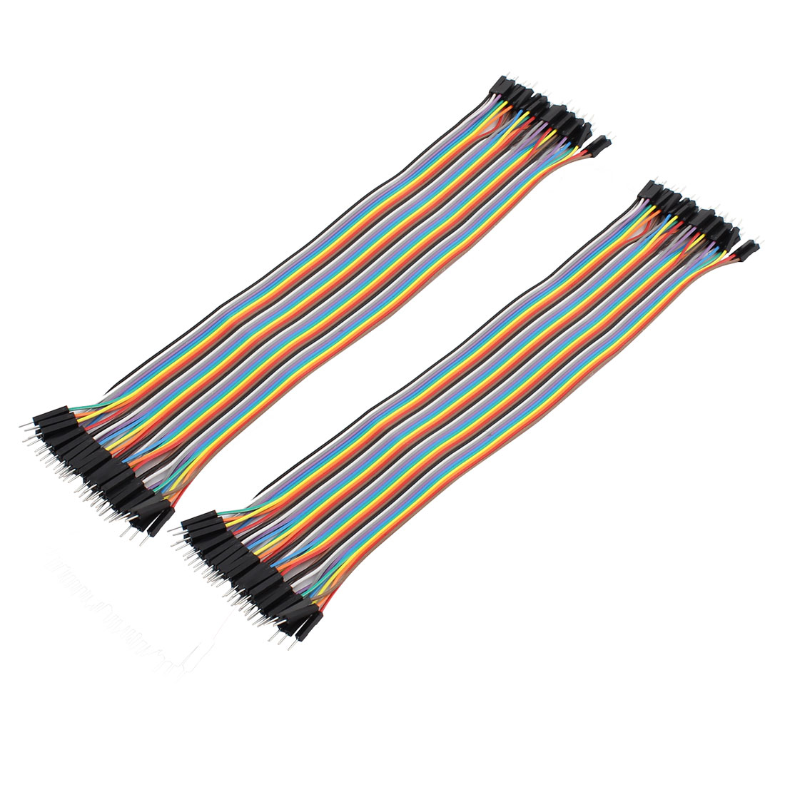 2Pcs Male to Male 1P Jumper Wires Ribbon Cables Pi Pic Breadboard DIY