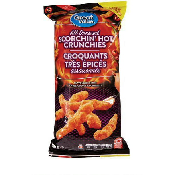 Great Value All Dressed Scorchin' Hot Crunchies, 310 g Walmart.ca