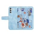 thumbnail image 3 of Leather For Samsung Galaxy S26 FE 5G 6.7-inch Floral  Printed Wallet Case, With Card Holder,Wristband,Magnetic Clasp Kickstand Folio Cover,Blue,For Galaxy S26 FE 5G, 3 of 8