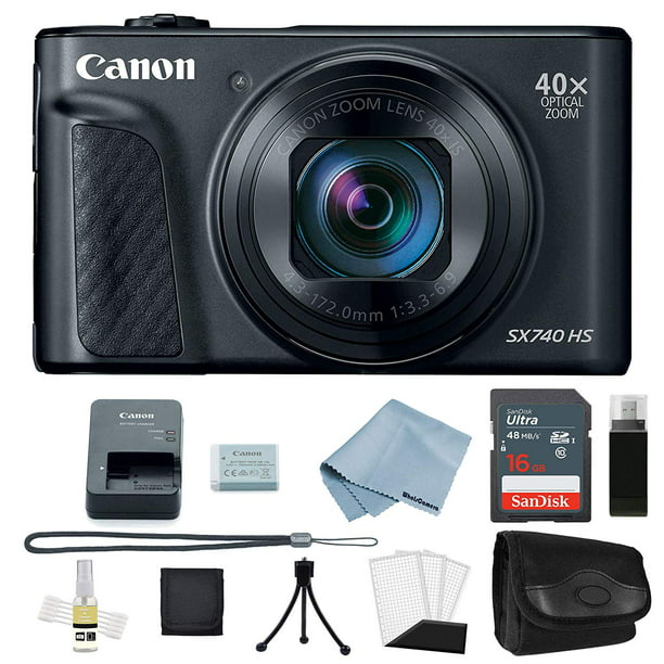 Canon SX740 4K Video Digital Camera + Basic Bundle -