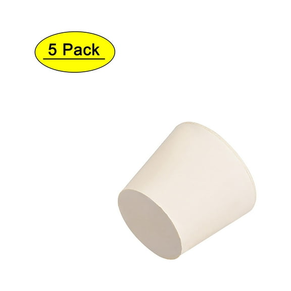 White Tapered Shaped Solid Rubber Stopper for Lab Tube Stopper Size 6  5Pcs