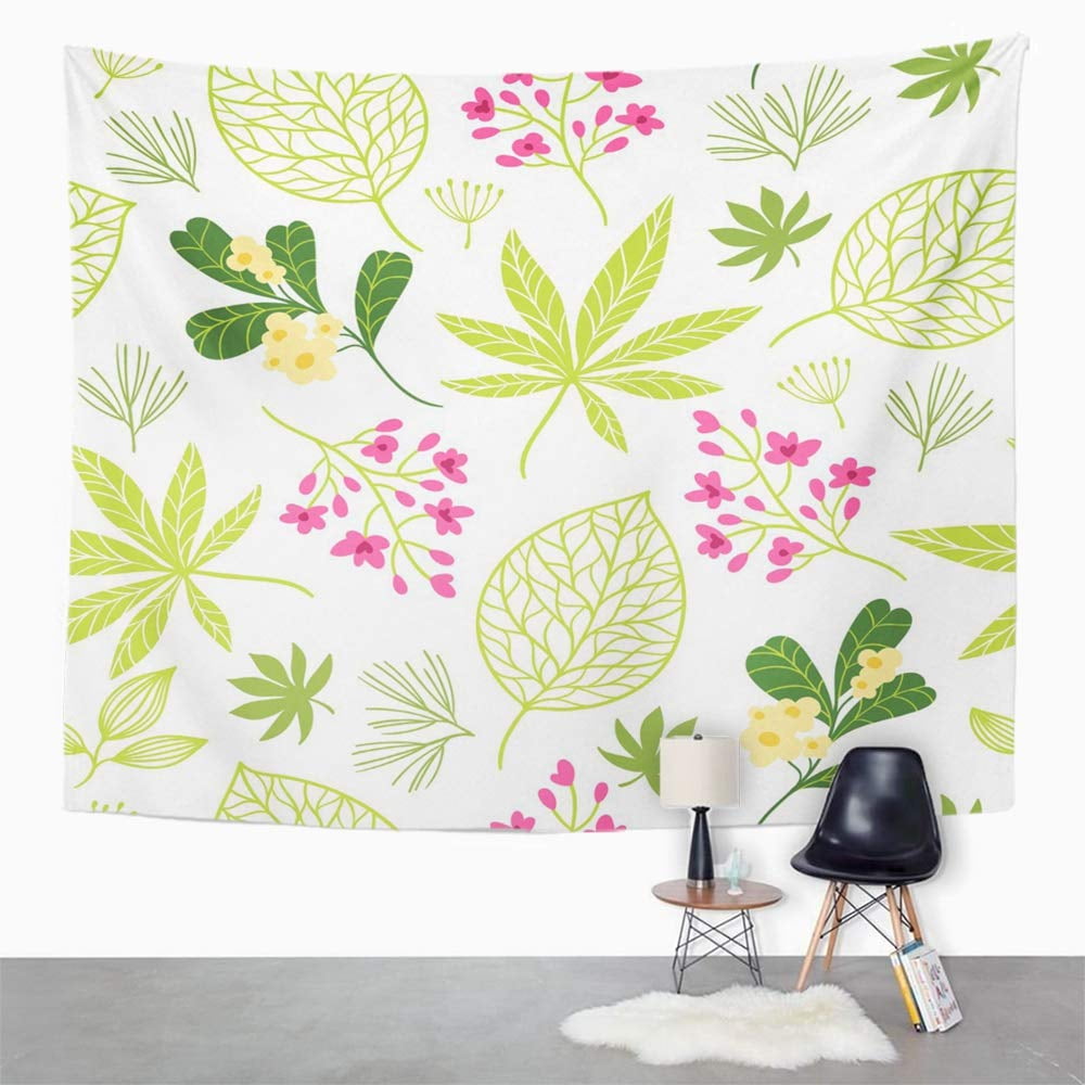 Ufaezu Green Beach Beautiful Tropical Pattern Beauty Blossom Botanical Brazil Cool Exotic Wall Art Hanging Tapestry Home Decor For Living Room Bedroom Dorm 51x60 Inch Walmart Com Walmart Com