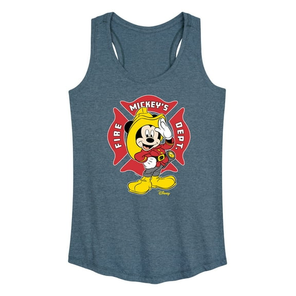 Disney - Firefighter Mickey - Fire Dept. At Your Service - Women's Racerback Tank Top