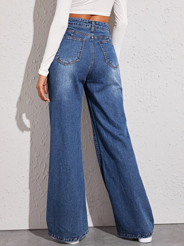 high-rise wide-leg jeans | Walmart Canada