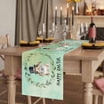 thumbnail image 3 of Happy Easter Cotton Linen Table Runner for Dining Kitchen, Teal Green Spring Bunny Eucalyptus Leaves Wedding Outdoor Party Tablerunners, Dresser Scarf Coffee Tablecloth Runners 13x72 Inches, 3 of 9