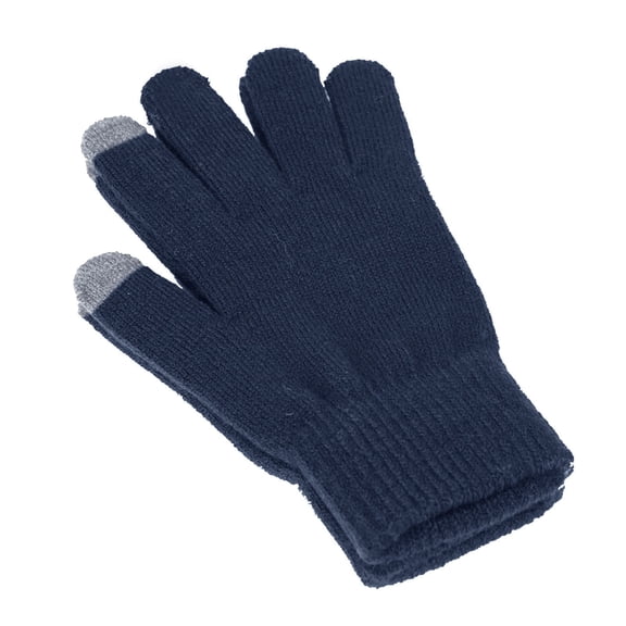 Gloves for Women Men Men Women Autumn Winter Knitted Padded Warm Wool Gloves Navy One Size