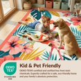 thumbnail image 4 of Design&I 9'x12' Washable Area Rug Snag-Free Abstract Bold Pastel Block Border Botanical Boho Vintage Blooms for Dining Room, Basement, Large Office, 4 of 7