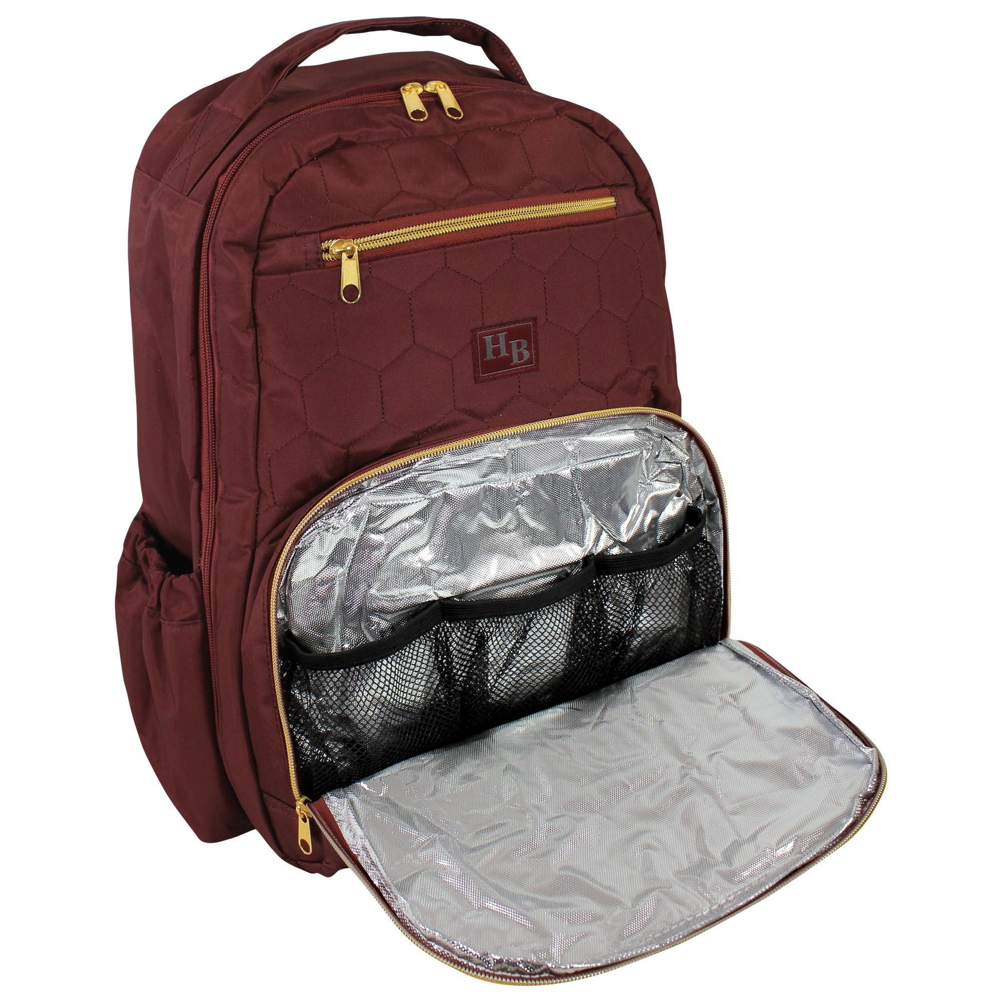 Hudson Baby Premium Diaper Bag Backpack and Changing Pad, Burgundy, One Size