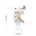 thumbnail image 3 of AURIGATE Easter Green Bunny with Trumpet Resin Figurine 2.36x7.09in Decorative Ornament for Spring Holiday Home Desktop Decor, 3 of 6