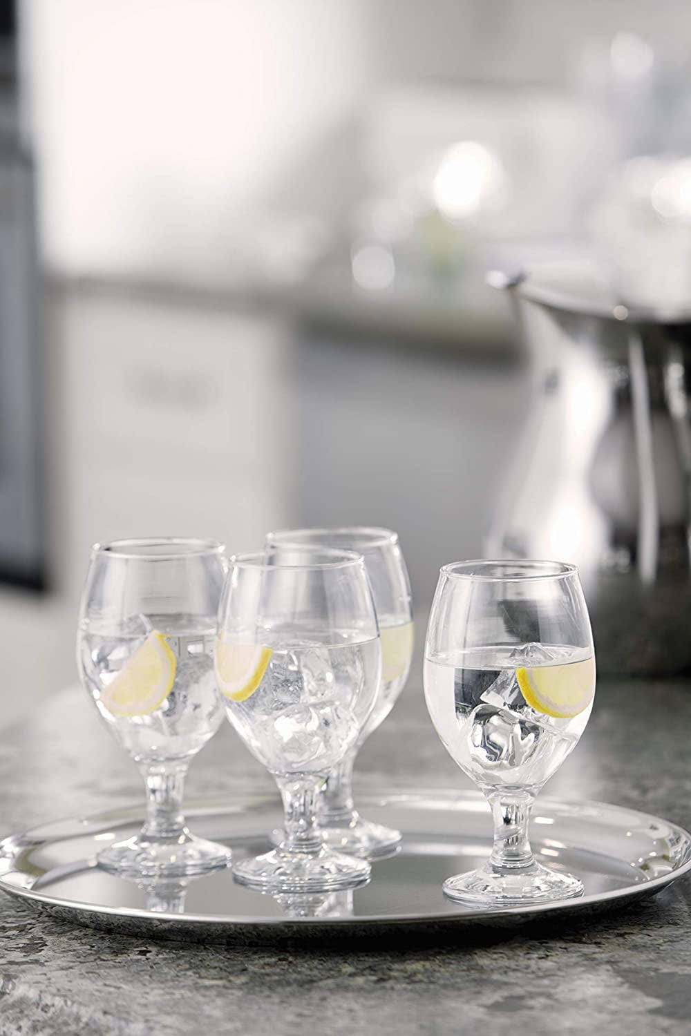 Epure Cremona Collection 4 Piece Water Goblet Glass Set - Strong Stemmed Glasses  For Drinking Water, Juice, Wine, Mixed Drinks, and Cocktails (Water Goblet  (13.5 oz)) - Walmart.com