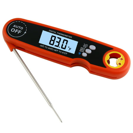 Foldable Digital Thermometer Waterproof Food Thermometer Probe Meat Steak BBQ Temperature Gauge Kitchen Cooking (Best Temperature To Barbecue Steak)