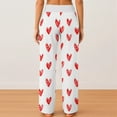 thumbnail image 4 of Women's Comfy Pajama Lounge Pants Heart Funny Holiday Love Heart Pj Pants Wide Leg Elastic Waist Comfy Relaxed Fit Pants, 4 of 6