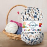 Troyarn Velvet Colors Chenille Baby Blanket Yarn Amigurumi Yarn for Crocheting and Knitting Super Bulky 100 gr (131 yds) (10225)