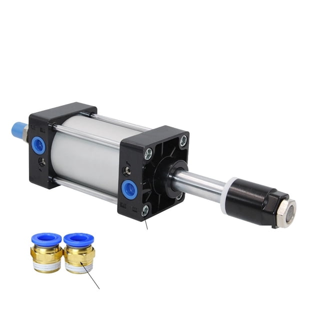 SCJ80x50-50 Alésage de Cylindre Pneumatique Standard 80mm Double Action Cylindres d'Air Course Réglable 0-50mm Grande Poussée, Multifonctionnel