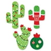 Big Dot of Happiness Merry Cactus - Shaped Christmas Cactus Party Cut-Outs - 24 Count