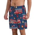 thumbnail image 2 of Bixox Men's Fire Truck 1 printing Casual Classic Fit Short Summer Beach Shorts, 2 of 6