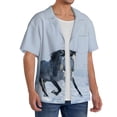 thumbnail image 2 of PAYOHTO Winter Landscape with Horse Mens Hawaiian Casual Short-sleeved Shirt Tropical Summer Beach Button Down Shirts, 2 of 7
