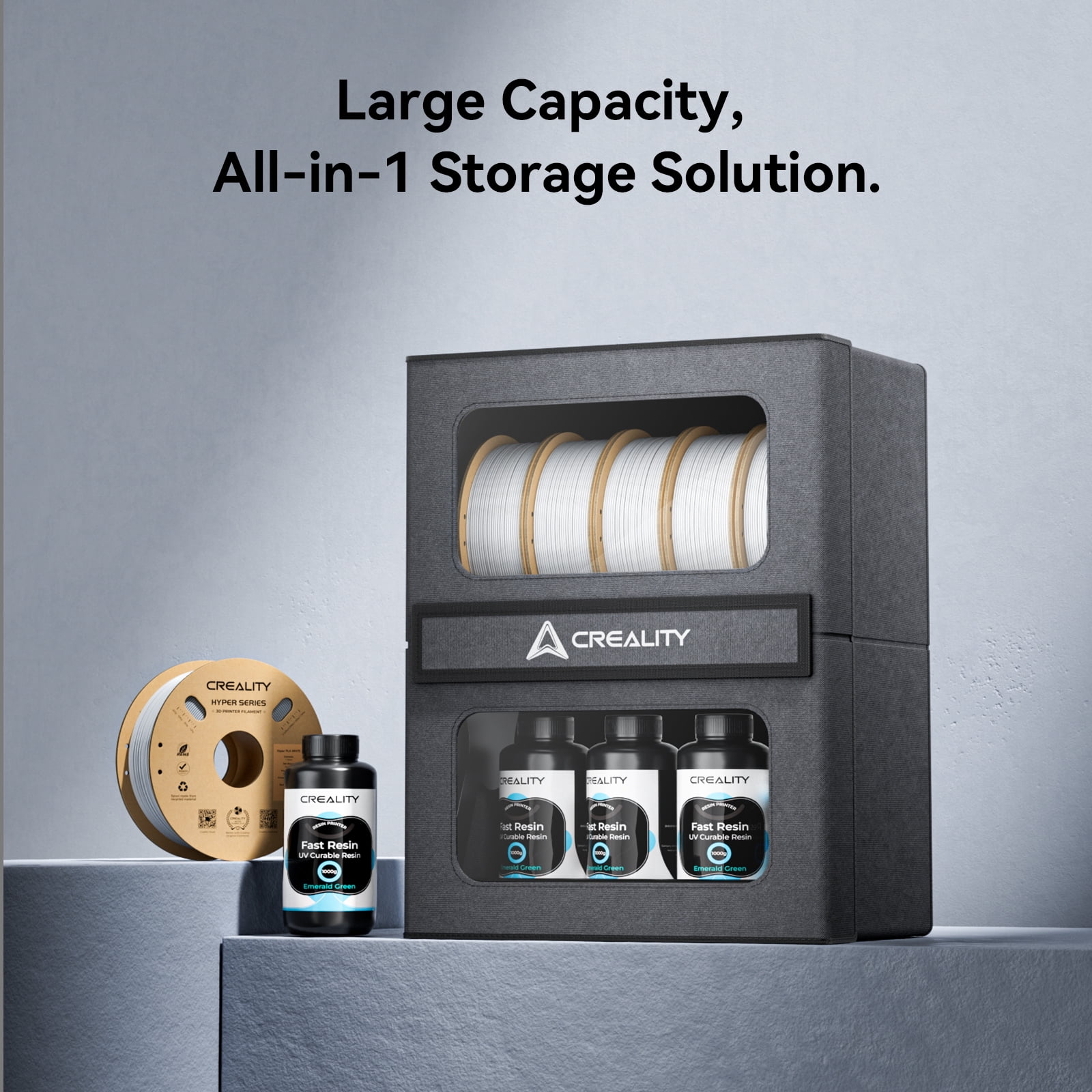 Creality Filament Storage Box Support 10kg of Filaments Storage Dual-tiered Storage Stable and Shake-free  Dual Magnetic Lock Tight Design