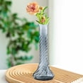 thumbnail image 4 of Twisted Small Neck Glass Vase Decorative Flower Vase For Hydroponic Plants Fresh Cut Flowers Home Living Room Table Centerpiece Office Shelf Display, 4 of 6