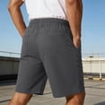 thumbnail image 5 of Twczz Mens Cotton Linen Shorts with Pockets- Relaxed Fit Casual Elastic Waist Drawstring Summer Beach Shorts Dark Gray Size L, 5 of 8