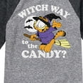 thumbnail image 3 of Garfield - Witch Way To The Candy - Toddler And Youth Raglan Graphic T-Shirt, 3 of 4