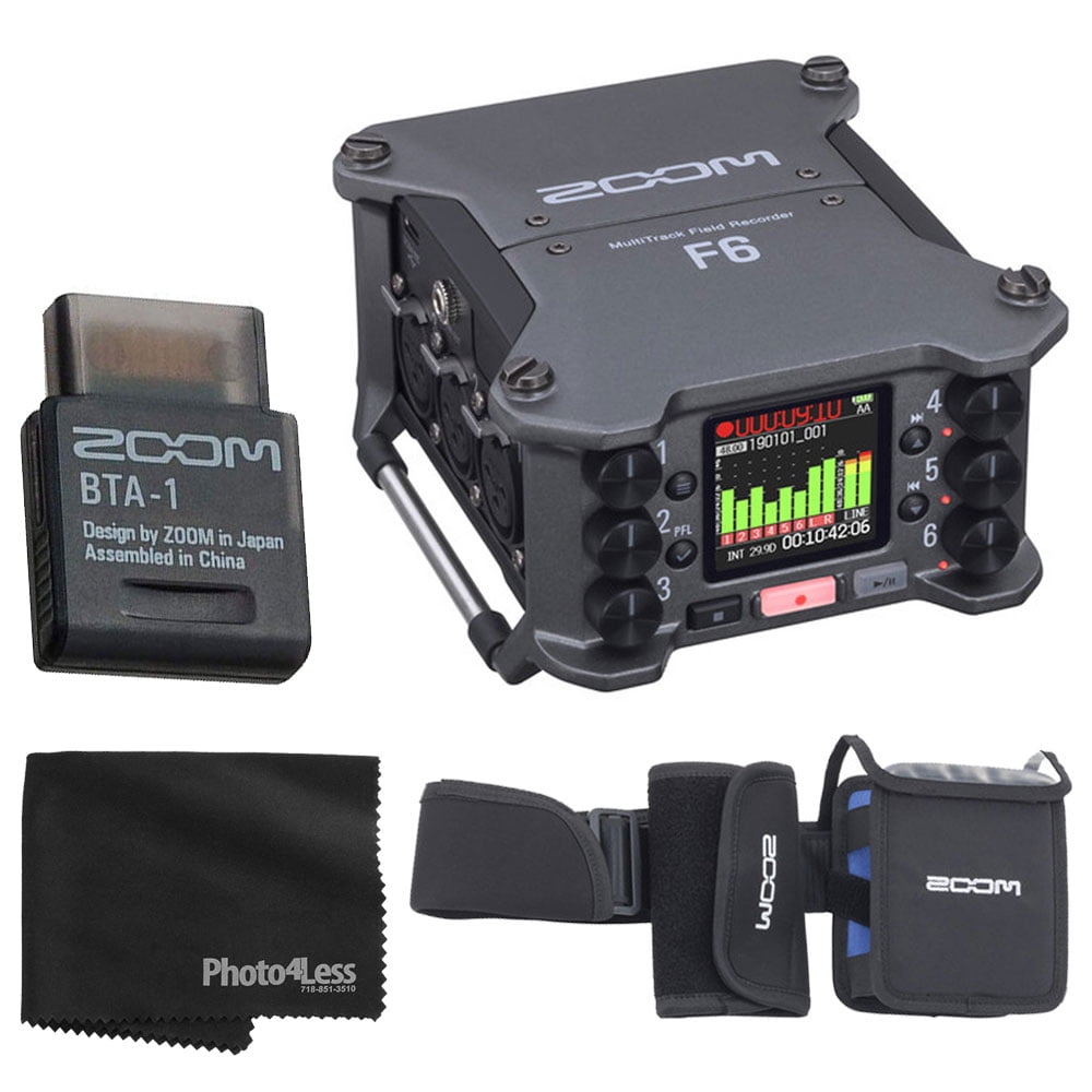 Zoom F6 6Input / 14Track Multitrack Field Recorder + Zoom BTA1 Bluetooth Adapter + Zoom PCF6