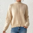 thumbnail image 6 of Karight Womens Sweaters Fall Long Sleeve Ribbed Knit Pullover Loose Mock Neck Lightweight Casual Sweater Tops, 6 of 8