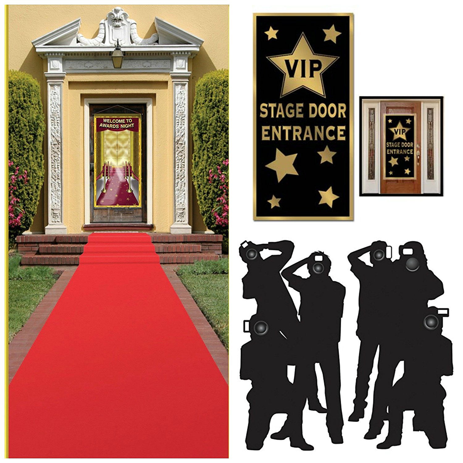 Hollywood Party Entrance Awards VIP Gold Stars Door Curtain Decoration