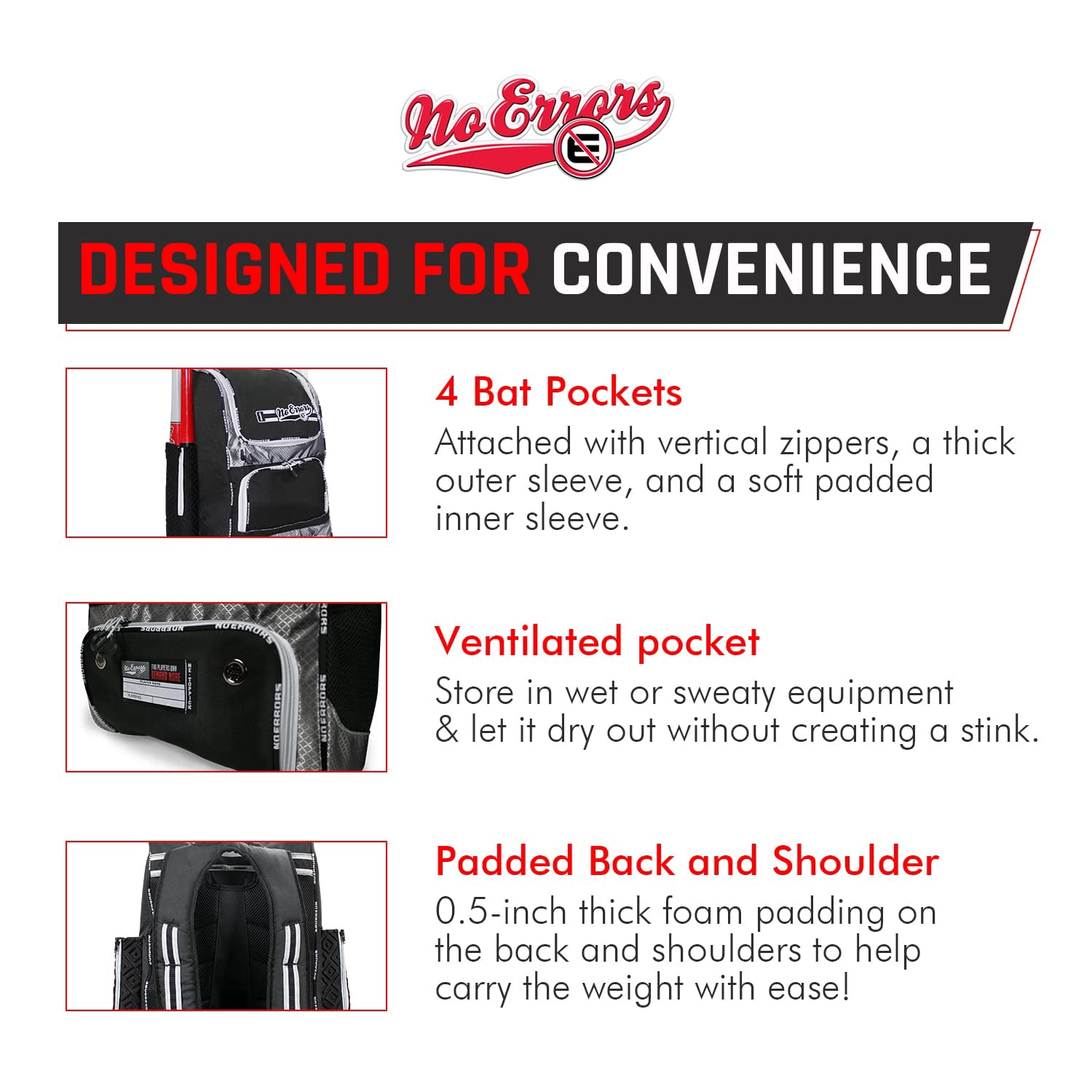 Top Pick Baseball Backpack for Kids - Heavy Duty Youth Baseball and Softball Bag with Fence Hooks - Dual Glove and Bat Compartments