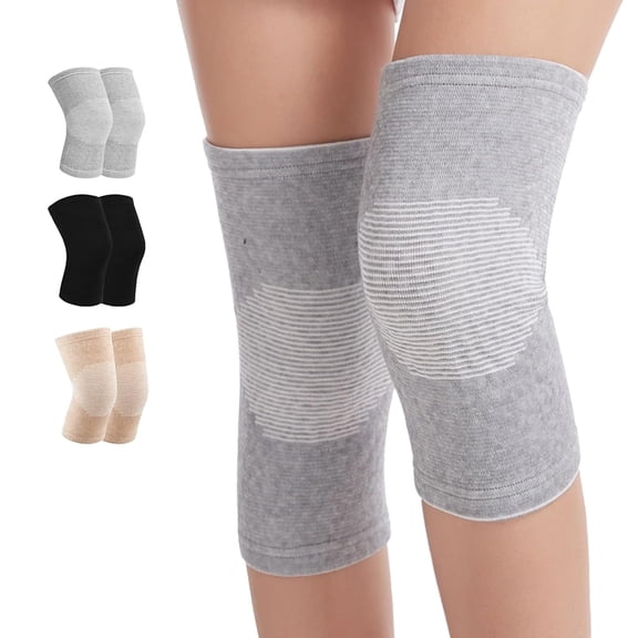 Bamboo Knee Sleeves, 2026 Upgraded Compress Bamboo Knee Support for Women & Men, Breathable Elastic BambooKnee Compression Sleeve for Arthritis, Joint Pain Relief & Sports (Gray,L)
