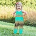 thumbnail image 5 of Jewelreauty Toddler Baby Girls One Piece Jumpsuits Sleeveless Strap Hawaiian Rompers Summer Outfits with Pockets (4-5 Years, Green), 5 of 5