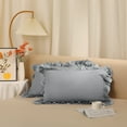 thumbnail image 6 of Unique Bargains 2Pcs Wide Lace Double Layer Envelope Closure Pillow Shams Gray Queen, 6 of 6