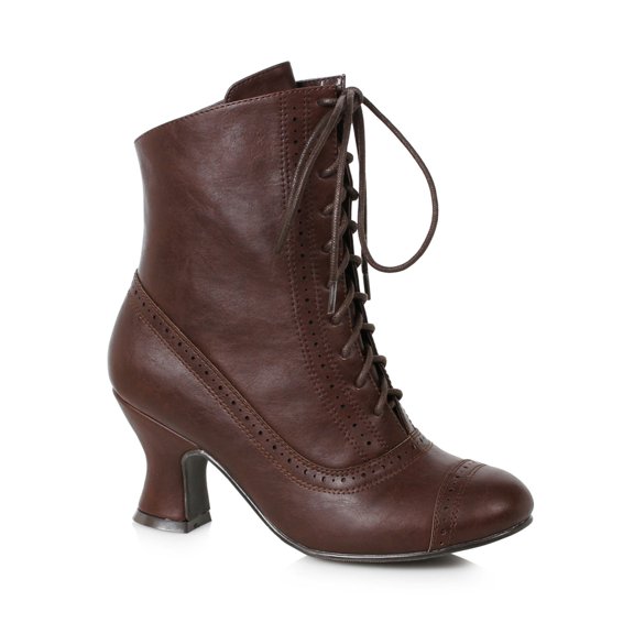 Woman's 2.5 inch Heeled Brown Victorian Bootie Halloween Costume Accessory