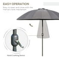 thumbnail image 4 of Outsunny Parasol de Jardin 8 Pieds Réglable pour l'Extérieur, Pare-Soleil, Gris Foncé, 4 of 10