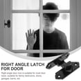thumbnail image 6 of Raindrops Black Zinc Alloy Right Angle Latch for Home Door Security, 1 Pack, 7.4 x 2 Inches Hardware, 6 of 8
